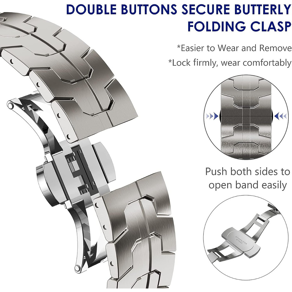 Correa De Acero Para Apple Watch Ultra 3ra Gen 49mm Iron 4