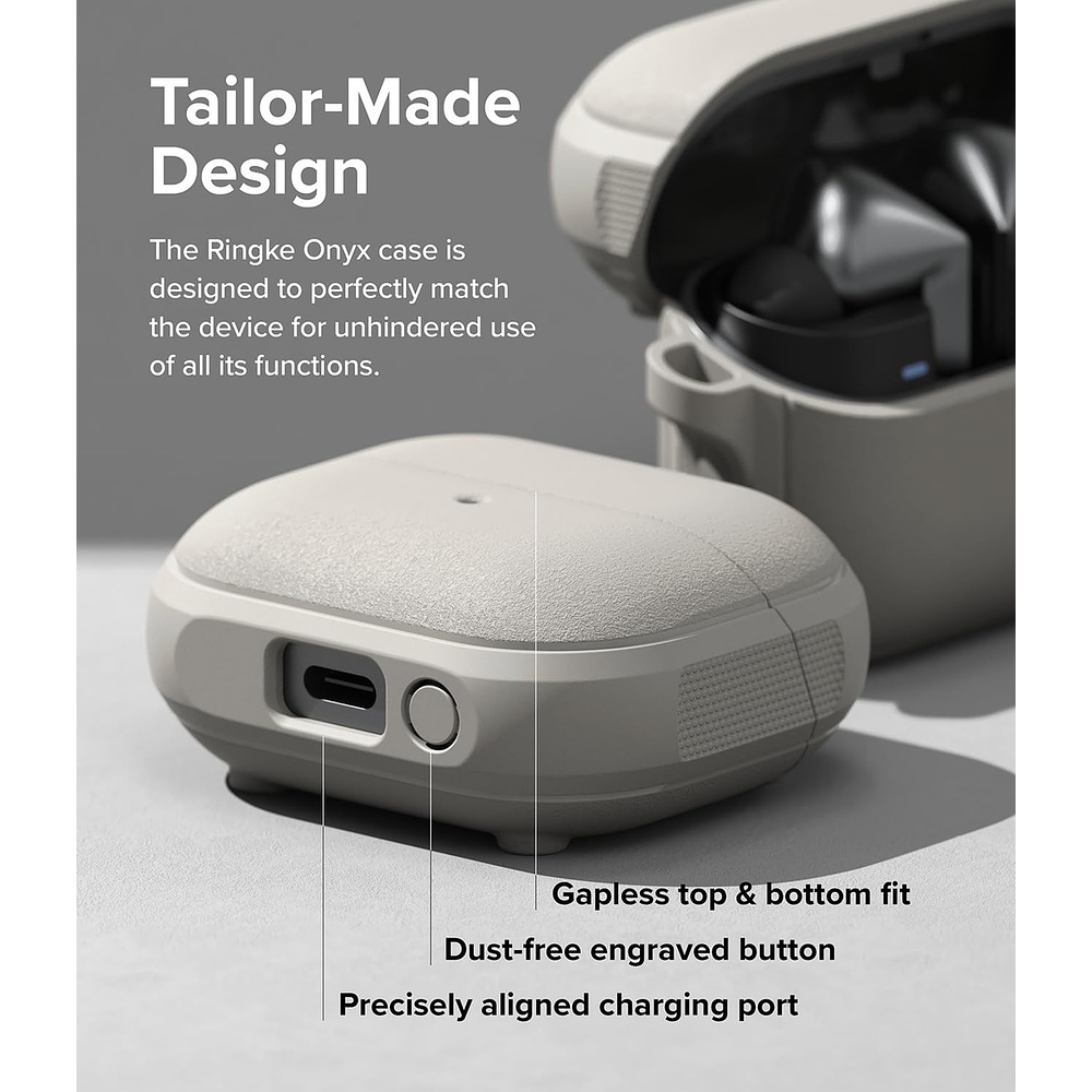Case Ringke Onyx Magsafe Para Galaxy Buds Fe (2025) Warm Gray 4