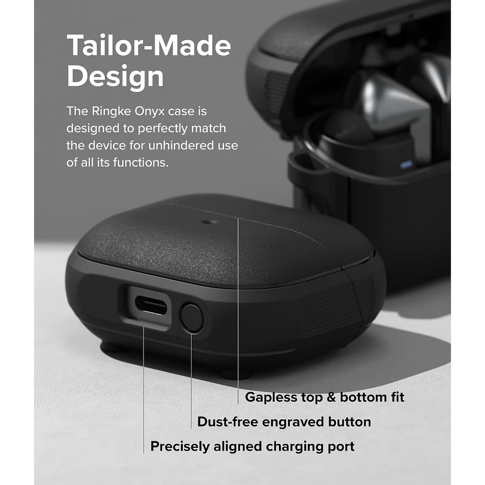 Case Ringke Onyx Magsafe Para Galaxy Buds Fe (2025) Negro 7