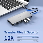 Adaptador Hub Upgrow Usb C 13en1 Para Galaxy Tab S11 X730 4