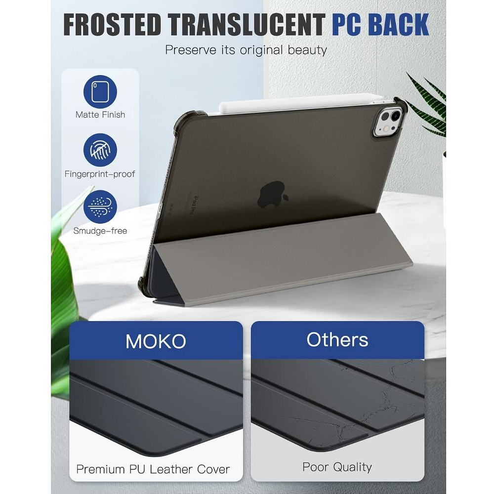 Case Moko Smart Shell Para Ipad Pro 11 M5 (2025) A3357 A3358 4