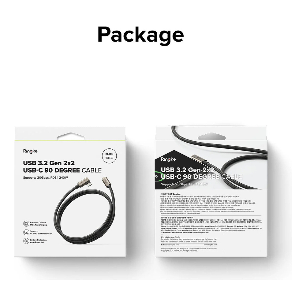 Cable Ringke 240w Usb-c 2m Para Para Galaxy Tab S11 X730 9