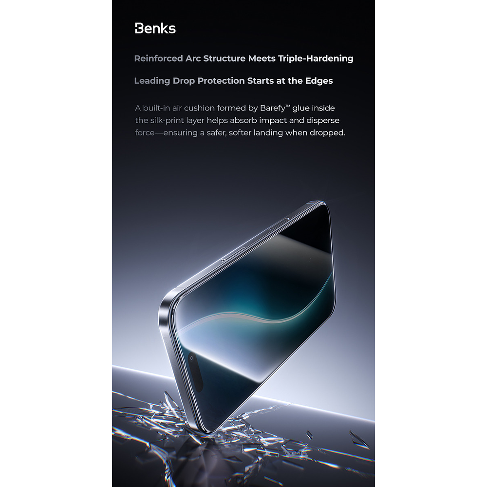 Mica Protector De Pantalla Benks Para Iphone 17 Normal 6.3 6