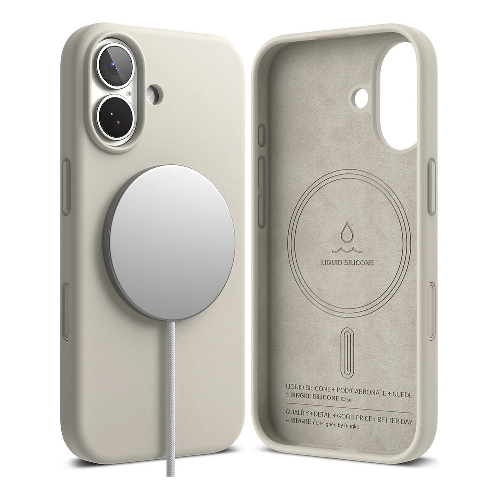 Case Ringke Silicone Magsafe Para Iphone 17 Normal 6.3 Stone 1