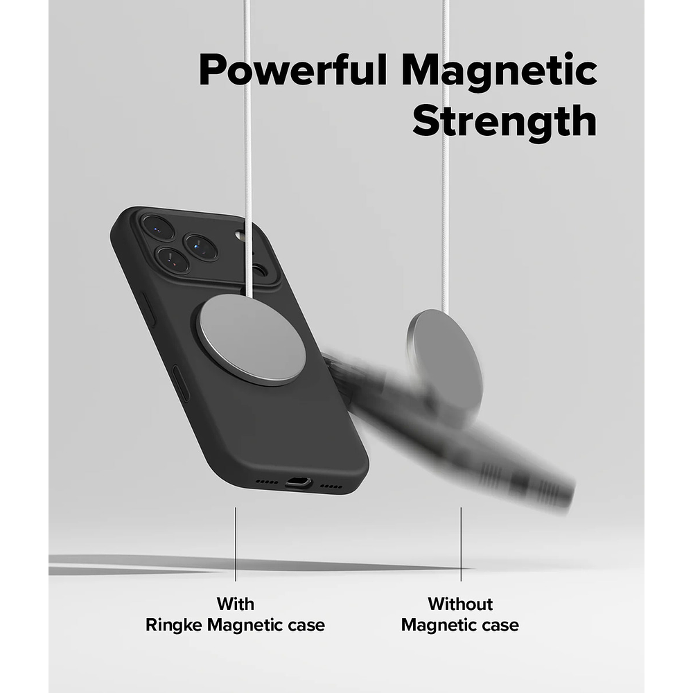 Case Ringke Silicone Magsafe Para Iphone 17 Pro Max 6.9 Negro 5