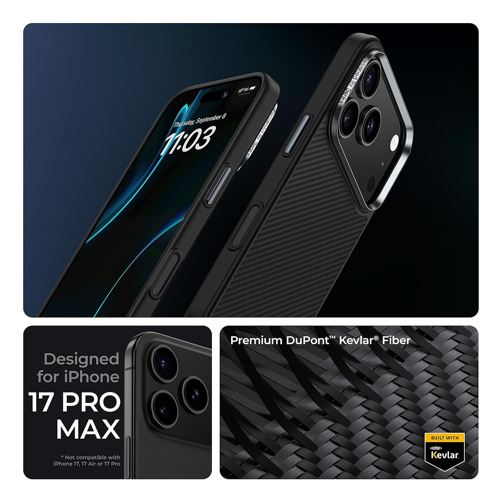 Case Benks Armor Pro Kevlar Magsafe Para Iphone 17 Pro Max 6.9 8
