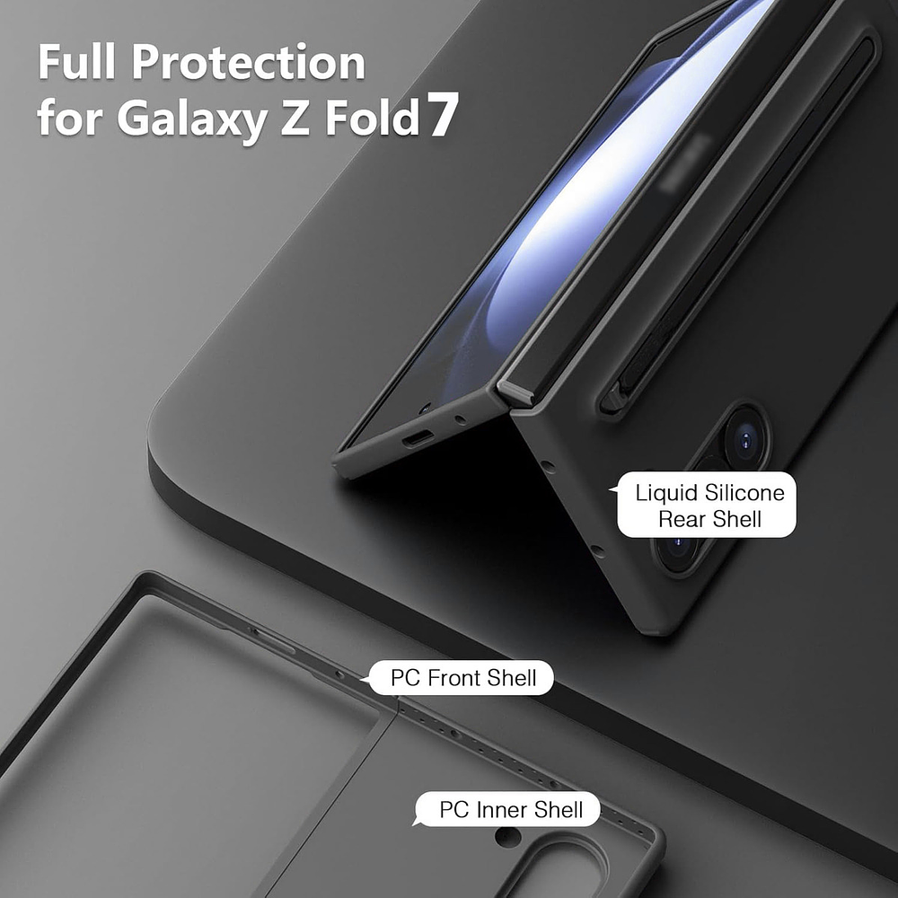 Funda Case + Lapiz Para Galaxy Z Fold7 Fold 7 + Stylus Black 6