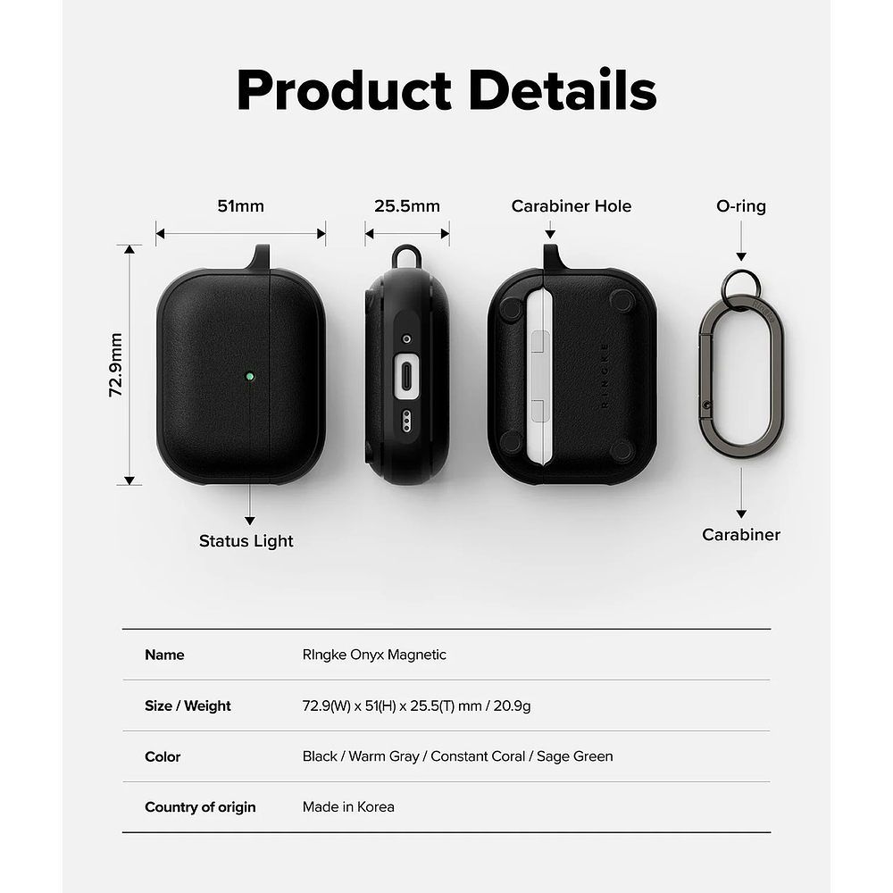 Case Ringke Onyx Magsafe Para Airpods Pro 3ra Gen (2025) Black 10