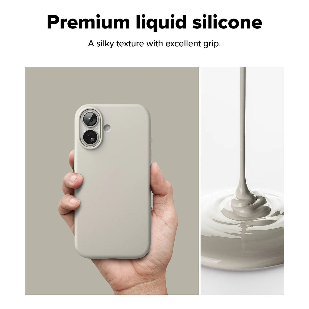 Case Ringke Silicone Magsafe Para Iphone 17 Normal 6.3 Stone 4