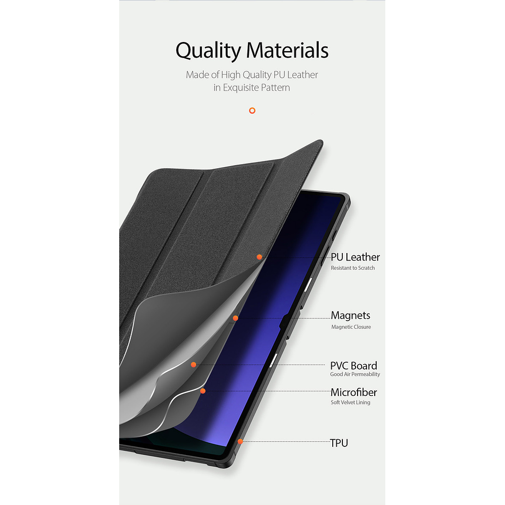 Case + Mica Dux Ducis Para Galaxy Tab S9 Ultra X910 (2023) 6