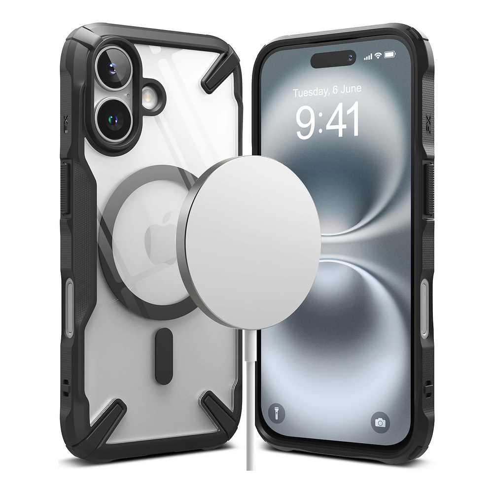 Case Ringke Fusion X Magsafe Para Iphone 16 Normal 6.1 Black  1