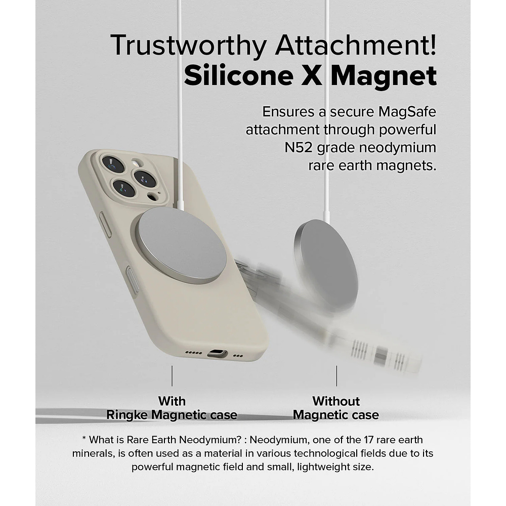 Case Ringke Silicone Magsafe Para Iphone 16 Plus 6.7 Stone 2