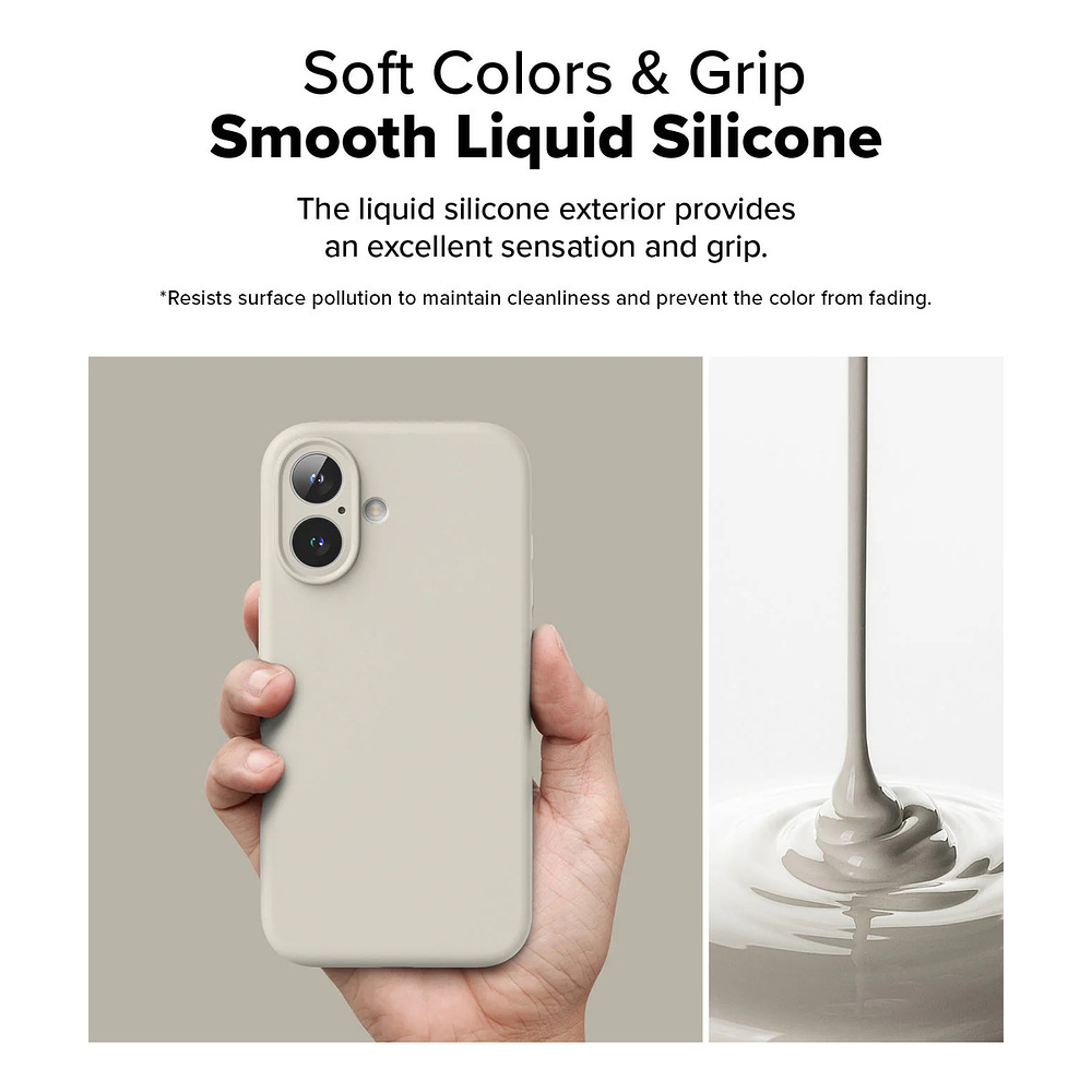 Case Ringke Silicone Magsafe Para Iphone 16 Plus 6.7 Stone 3