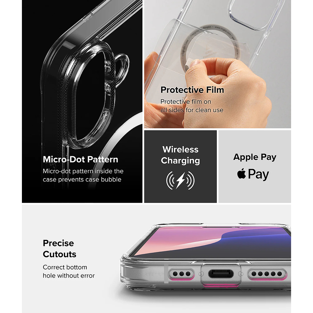 Case Ringke Fusion Clear Magsafe Para Iphone 16 Plus 6.7 8