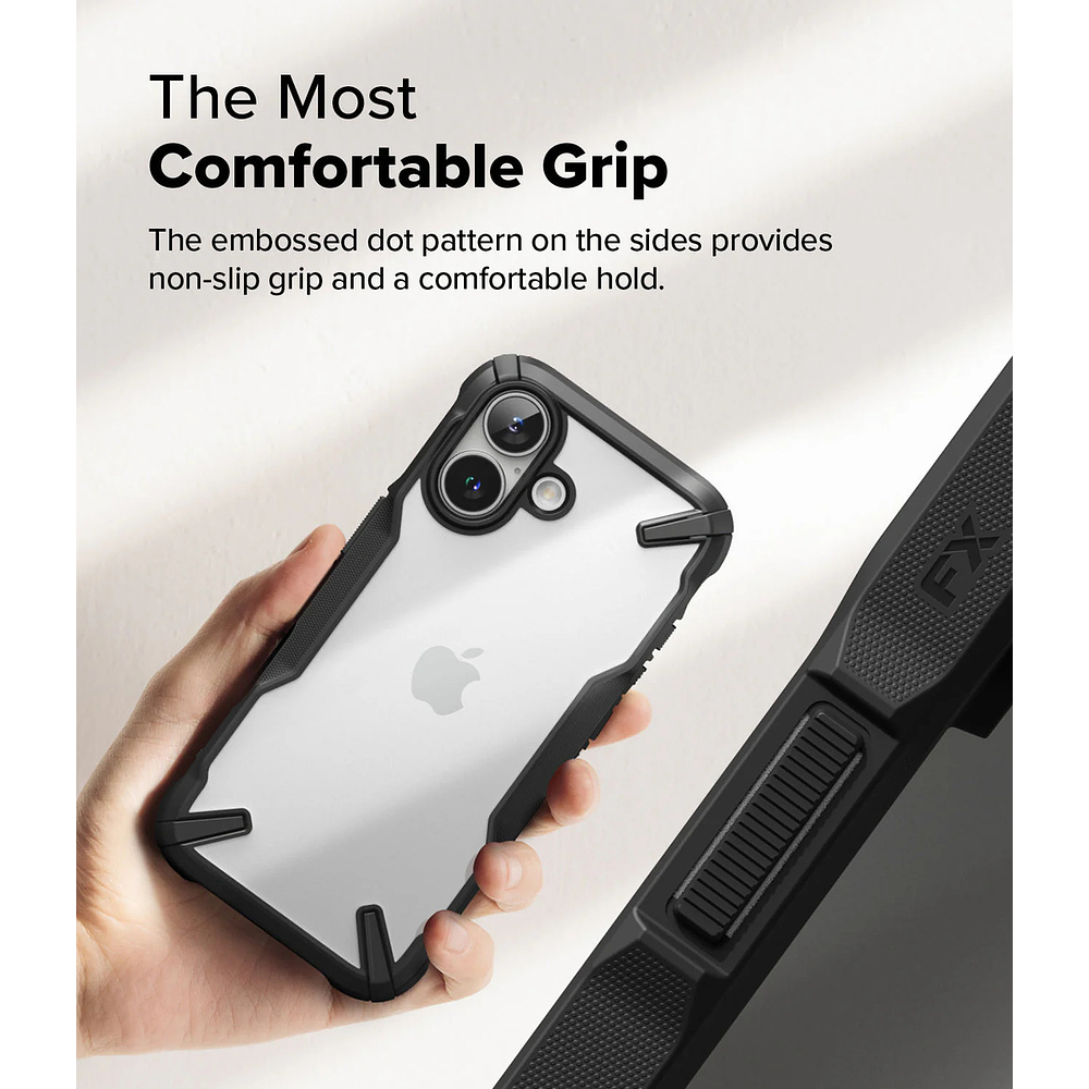 Case Ringke Fusion X Para Iphone 16 Plus 6.7 Black Negro 3