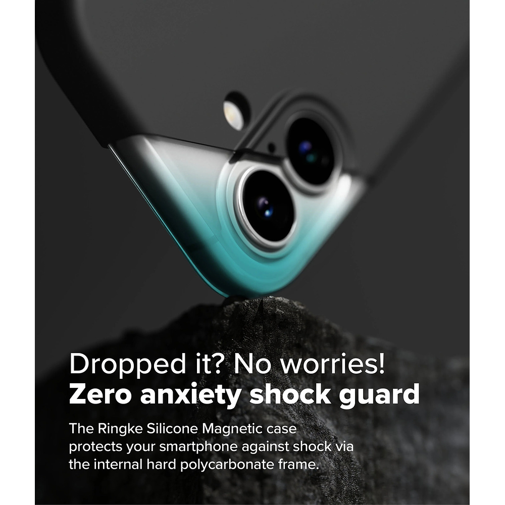 Case Ringke Silicone Magsafe Para Iphone 16 Plus 6.7 Negro 5