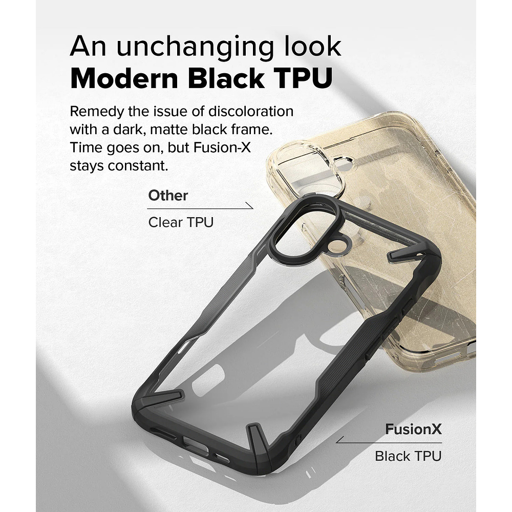 Case Ringke Fusion X Para Iphone 16 Plus 6.7 Black Negro 5