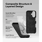Case Ringke Silicone Magsafe Para Iphone 16 Plus 6.7 Negro 6