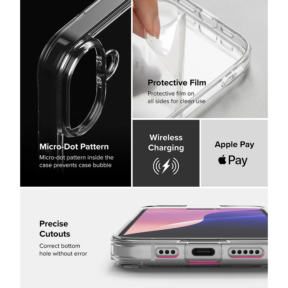 Case Ringke Fusion Clear Para Iphone 16 Plus 6.5 8