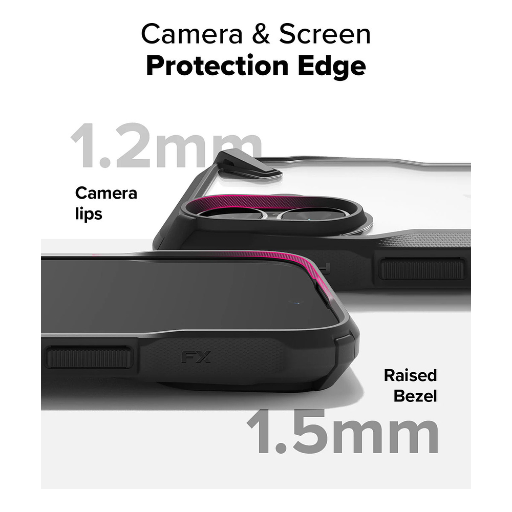 Case Ringke Fusion X Para Iphone 16 Plus 6.7 Black Negro 6