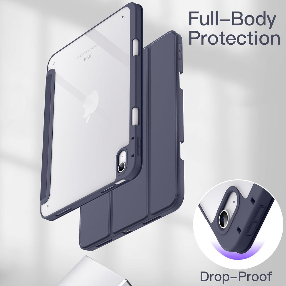 Case Para Ipad 10ma Gen (2022) A2696 A2757 Clear / Lavanda 2