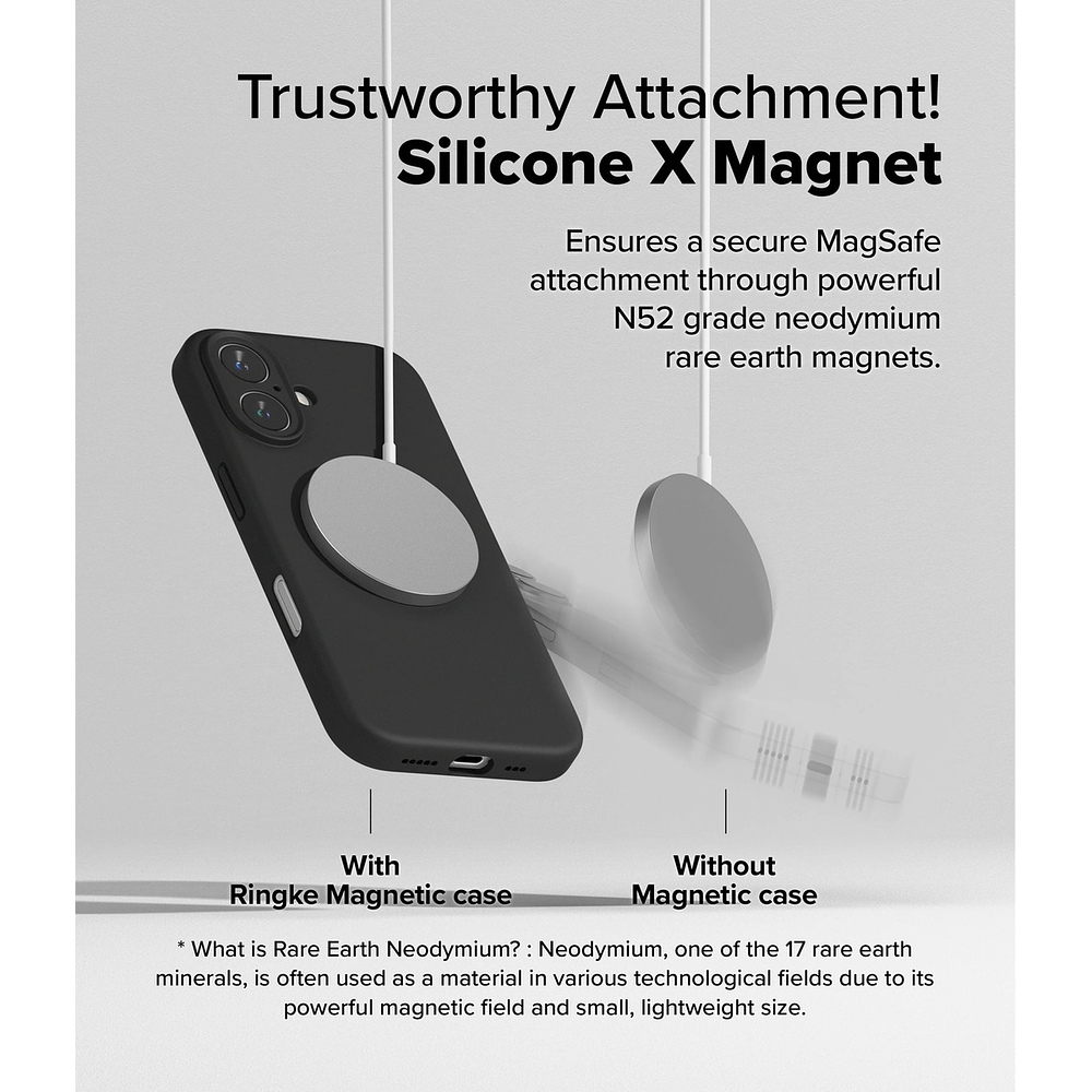 Case Ringke Silicone Magsafe Para Iphone 16 Plus 6.7 Negro 7