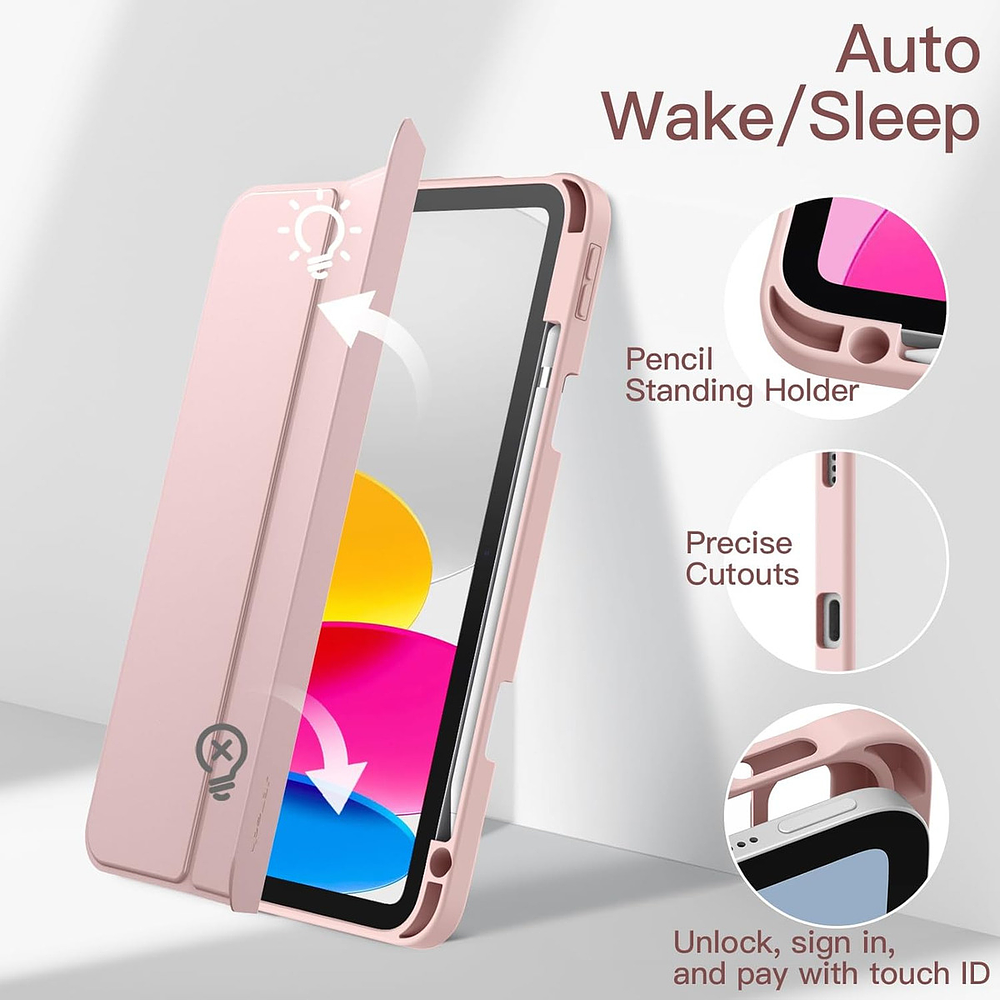 Case Para Ipad A16 Chip 11ma Gen A3354 A3355 A3356 (2025) Clear / Rose 3