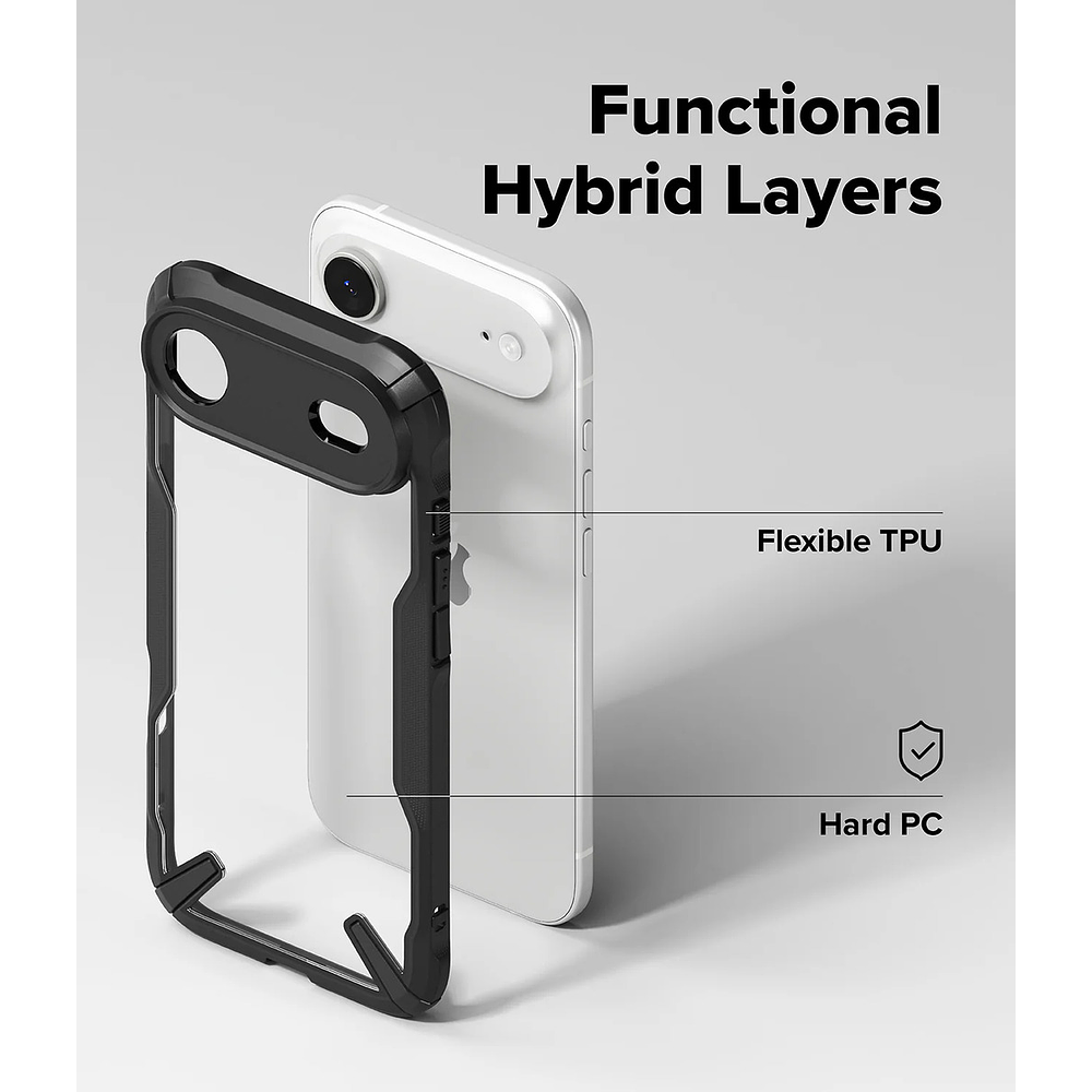 Case Ringke Fusion X Para Iphone 17 Air 6.5 Black Negro 6