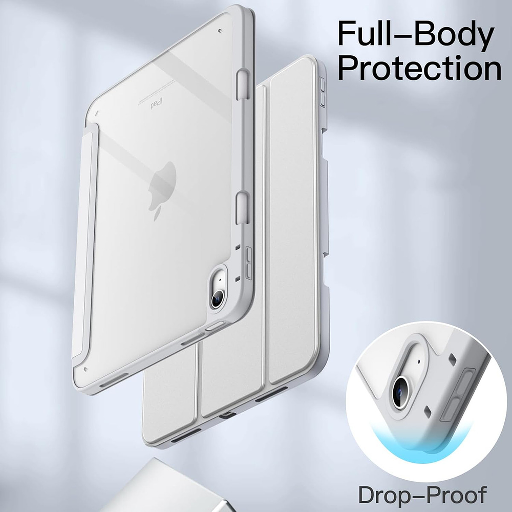 Case Para Ipad 10ma Gen (2022) A2696 A2757 Clear / Gris 2