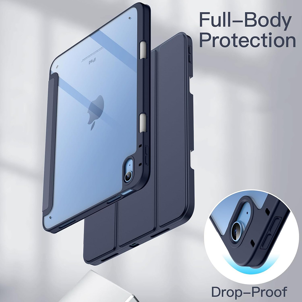 Case Para Ipad 10ma Gen (2022) A2696 A2757 Clear / Navy 2