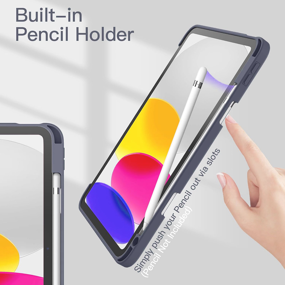 Case Para Ipad 10ma Gen (2022) A2696 A2757 Clear / Lavanda 4