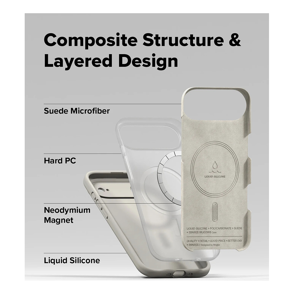 Case Ringke Silicone Magsafe Para Iphone 17 Air 6.5 Stone 6