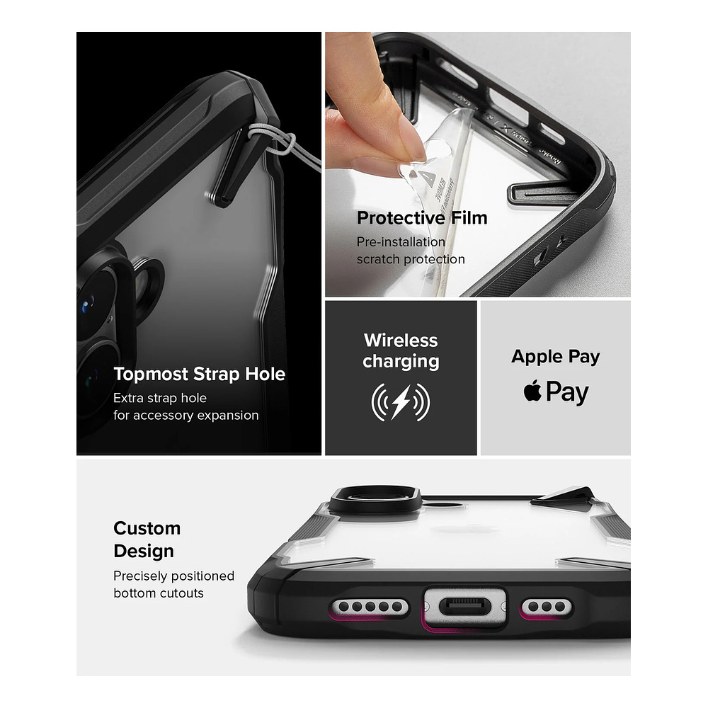 Case Ringke Fusion X Para Iphone 16 Plus 6.7 Black Negro 9
