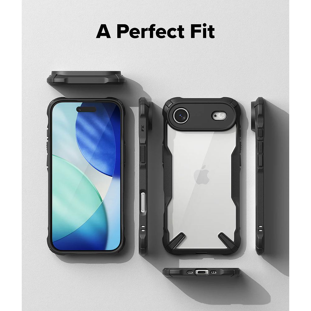Case Ringke Fusion X Para Iphone 17 Air 6.5 Black Negro 8