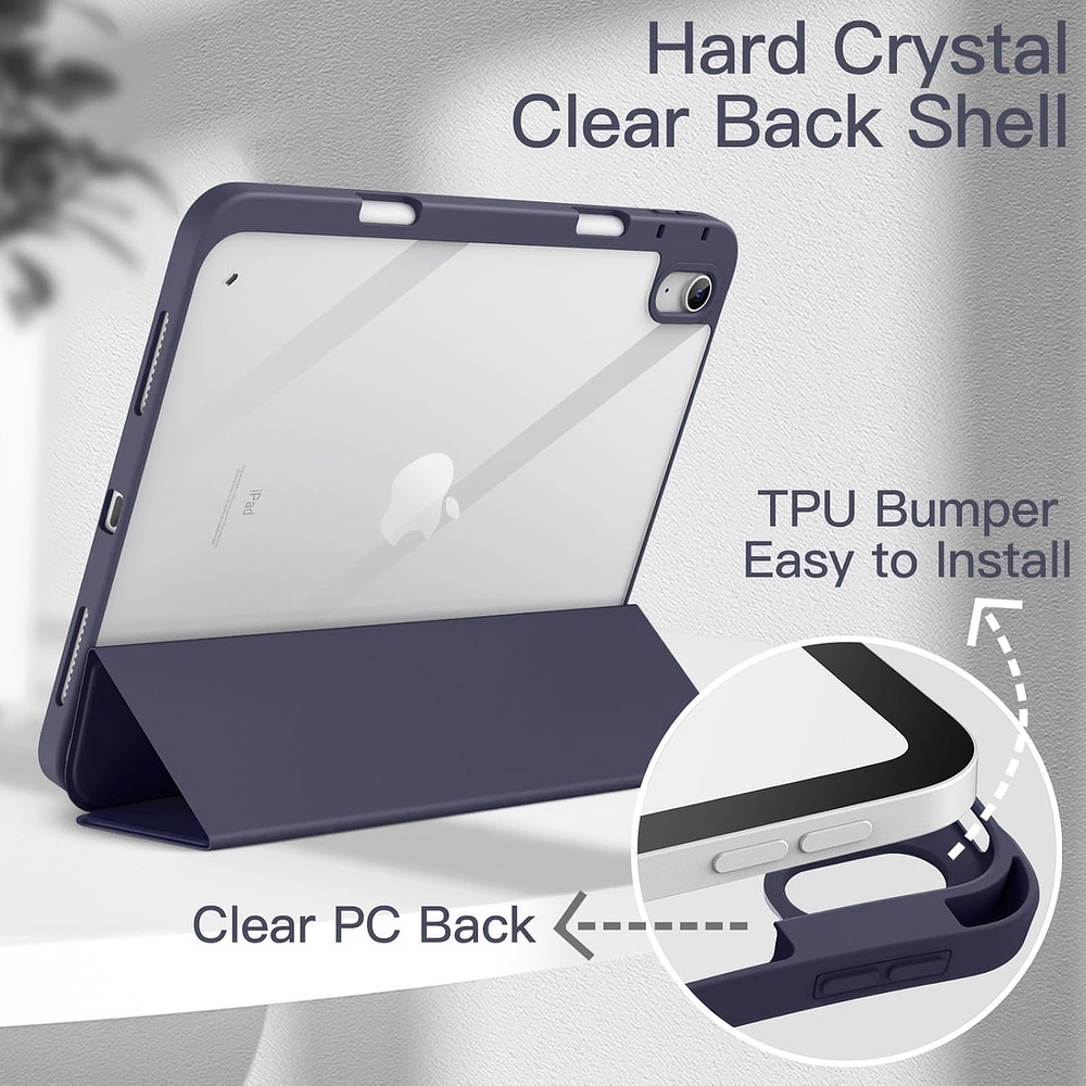 Case Para Ipad 10ma Gen (2022) A2696 A2757 Clear / Lavanda 5