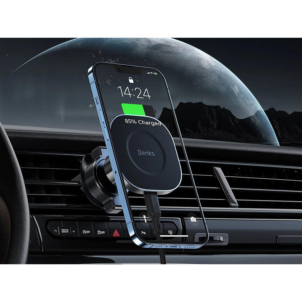 Cargador Auto Benks Magsafe 15w Para iPhone 17 Pro Max 6.9 | iPhone 17 Pro 6.3 | iPhone 17 Normal 6.3 | iPhone 17 Air 6.5 2