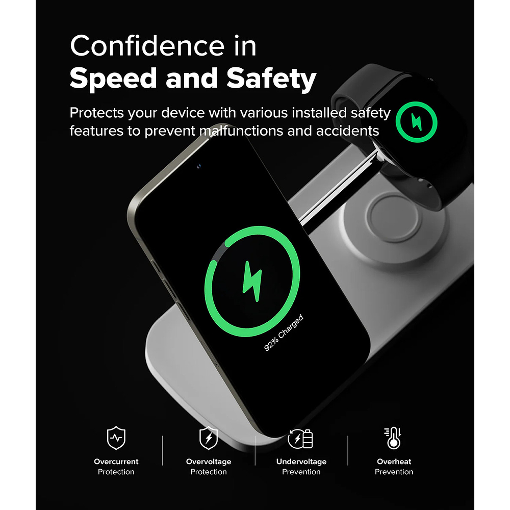 Ringke Cargador 3en1 Magsafe Para iPhone 17 Pro Max 6.9 | iPhone 17 Pro 6.3 | iPhone 17 Normal 6.3 | iPhone 17 Air 6.5 9