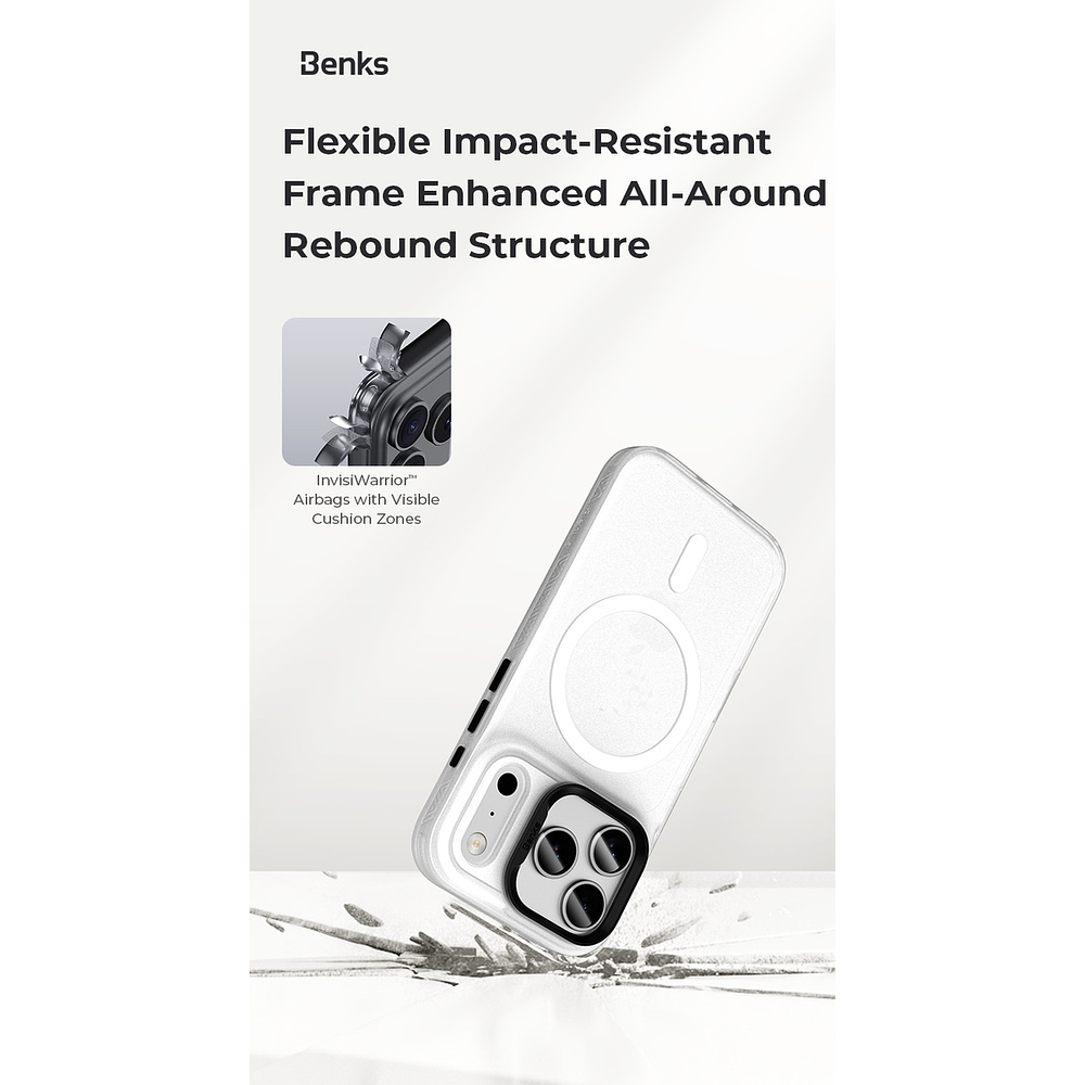 Case Benks Lucid Armor Magsafe Para Iphone 17 Air 6.5 Smoke 2