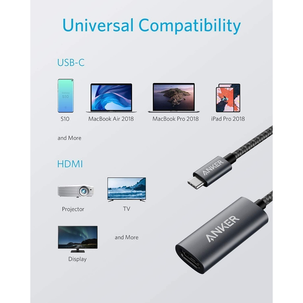 Adaptador Anker Hdmi Usb C Para Ipad Pro 11 13 M5 (2025) 3