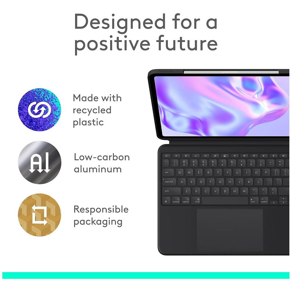 Teclado Logitech Combo Touch Para Ipad Pro 13 M5 A3360 A3361 3