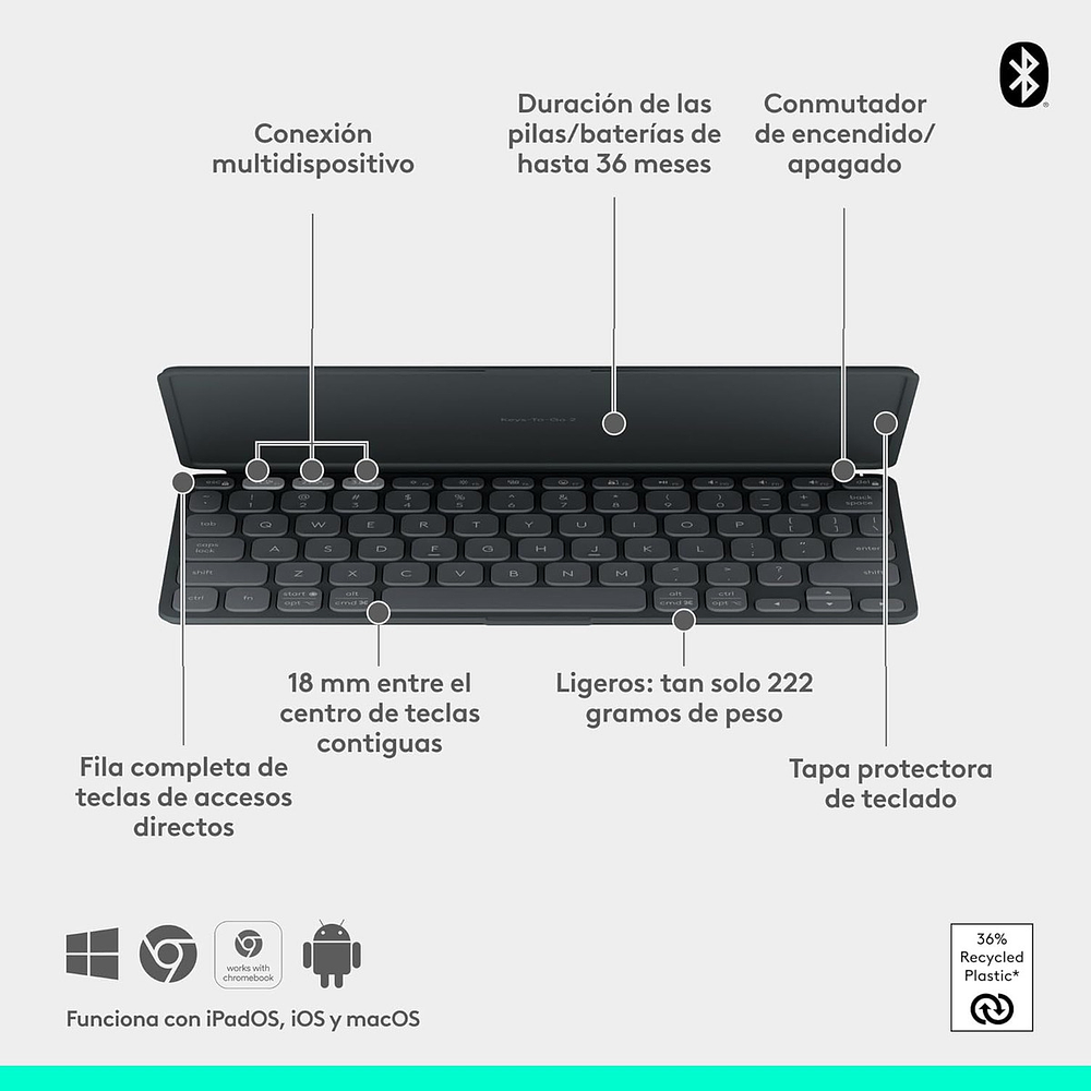 Teclado Logitech Keys To Go 2 Para Ipad Pro 13 M5 (2025)  4