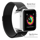 Correa De Acero X-doria Para Apple Watch Serie 11 42mm Negro 2