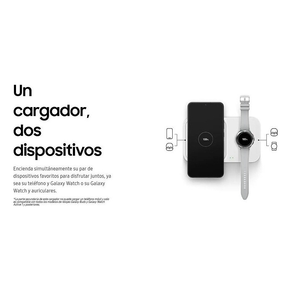 Cargador inalámbrico Samsung Wireless Charger Duo 15w Para Galaxy Z Flip7 Fold7 4