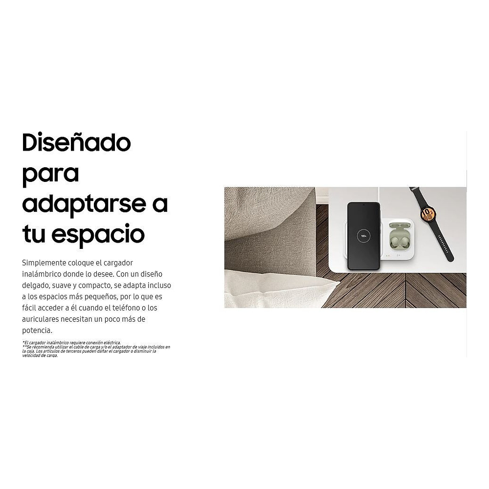Cargador inalámbrico Samsung Wireless Charger Duo 15w Para Galaxy Z Flip7 Fold7 5