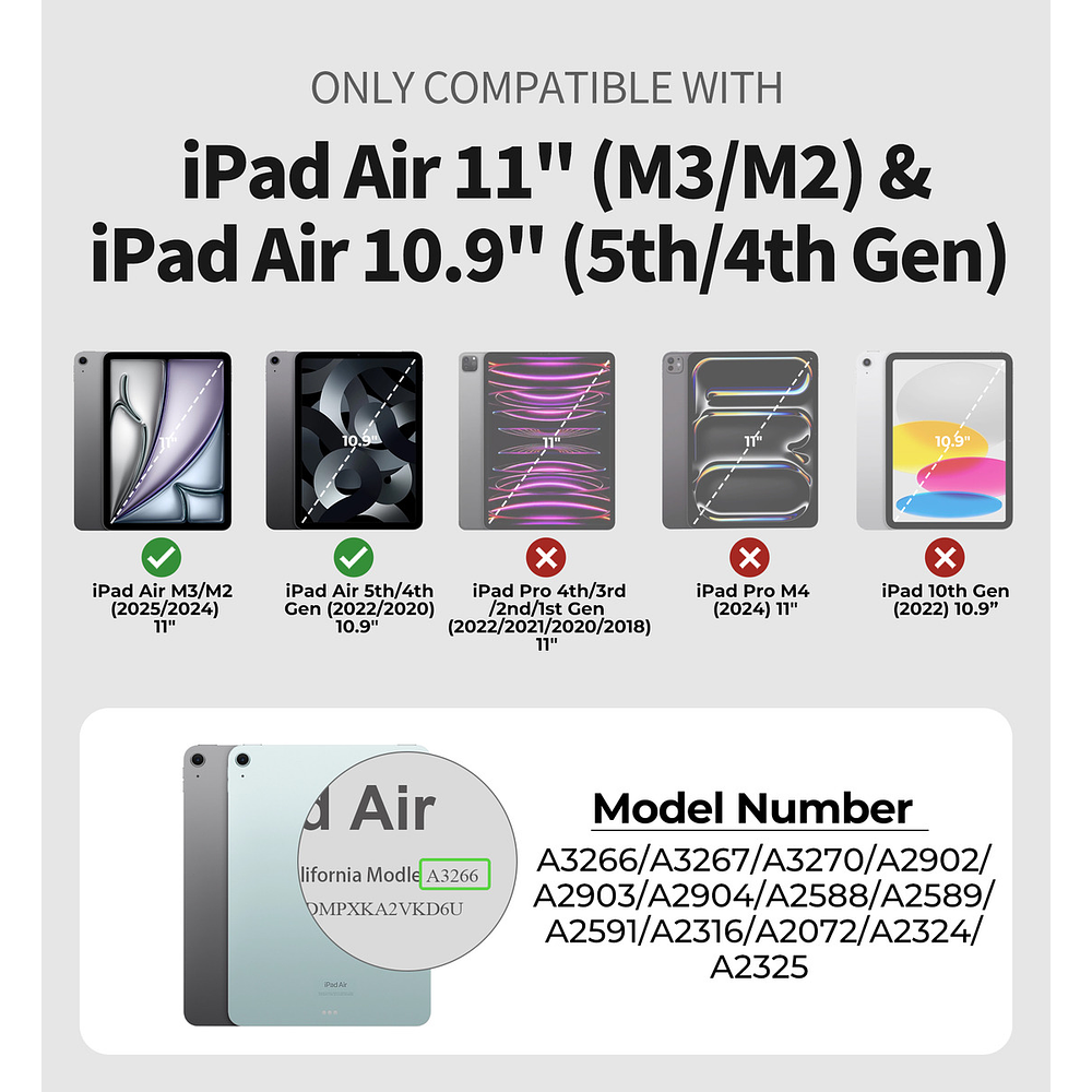 Case Dexnor 360° Para Ipad Air6 11 M2 A2902 A2903 Con Mango 2