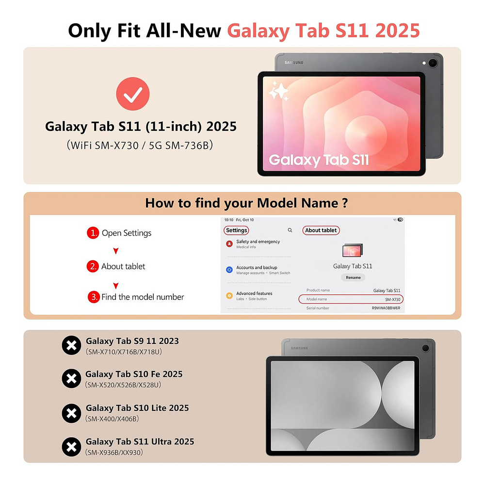 Moko Book Cover Case Magnetico Para Galaxy Tab S11 X730 (2025) Negro 6