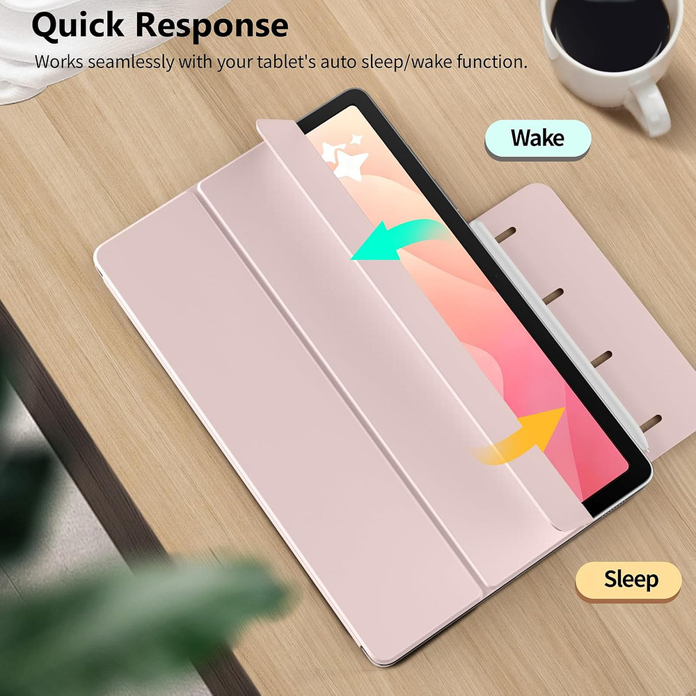 Moko Book Cover Case Magnetico Para Galaxy Tab S11 X730 (2025) Rose 9