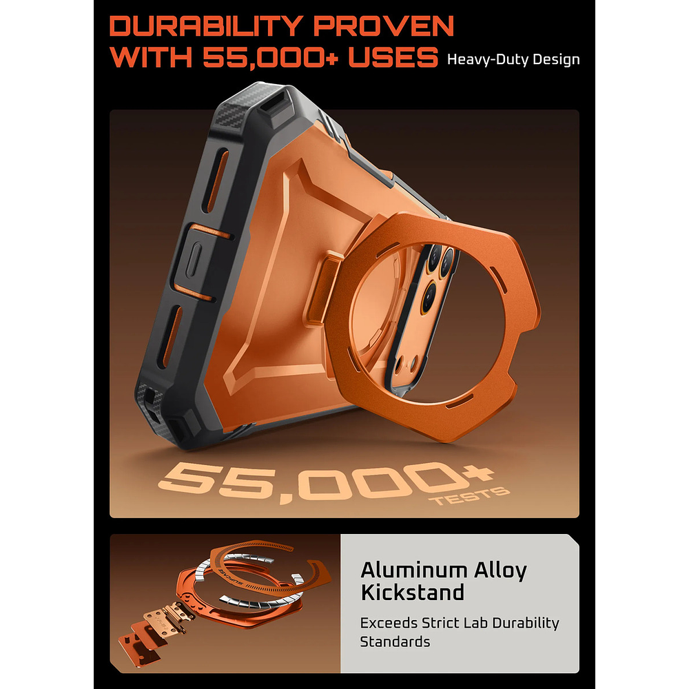 Case Supcase Ub Grip Pro 360° Magsafe Para Iphone 17 Pro Max 6.9 Coral 5