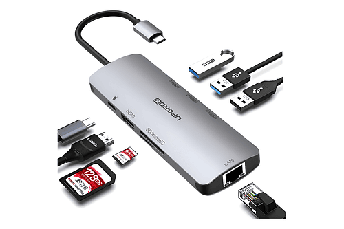 Hub Upgrow Ethernet 8en1 Para Macbook Pro 14 M5 (2025) A3434