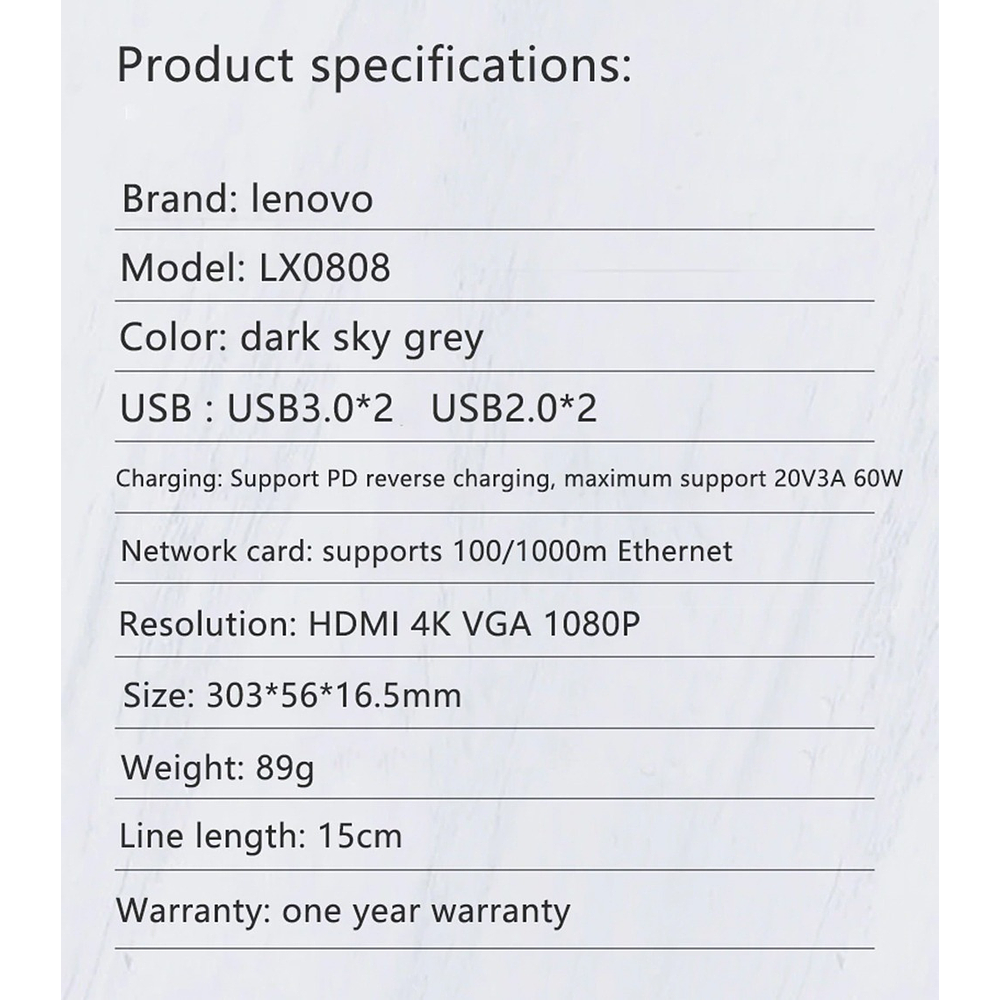 Adaptador Hub Lenovo Usb C Para Galaxy Tab S11 Ultra X930 8